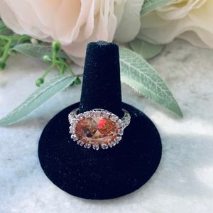 Amber Colored Cocktail Ring